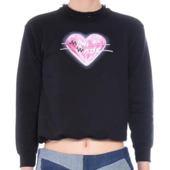 Mimi Wade Heart Palpatation Crewneck Long Sleeve Sweater Black Small 2/4 - Picture 1 of 11